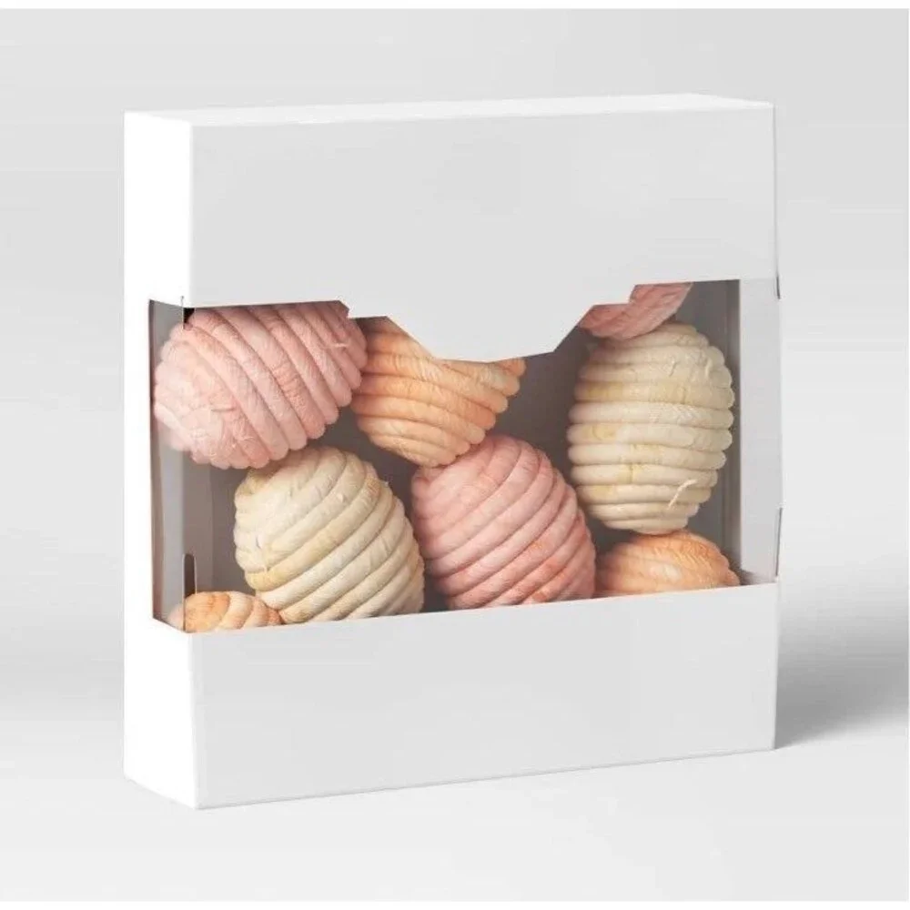 Corn Husk Egg Vase Filler Easter Holiday Spring Decor Pink and Cream NIB